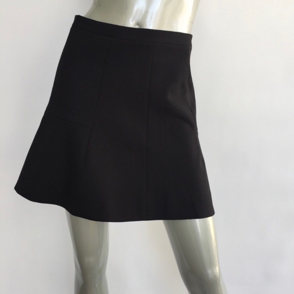 J.Crew | Black Fluted Double Crepe Skirt